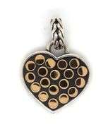 John Hardy 2 tone dot heart pendant in 925 sterling silver