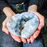 Celestite Heart Crystal Raw Madagascar Geode