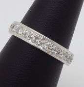 Vintage Diamond Eternity Band Crafted in 18k White Gold