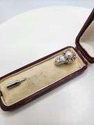 Vintage 14KT White Gold Diamond Pin