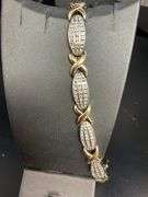 CERTIFIED 14K YELLOW AND WHITE GOLD DIAMOND BRACELET