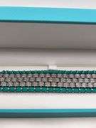 New! +10 ctw all natural diamond  weaved on fabric bracelet