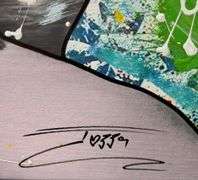 "sweet kiss" Extremely Collectible Jozza 'One of a kind' Mixed Media on Canvas very large