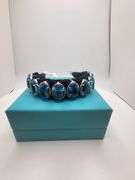 New! +47 ctw all natural topaz and 1.37ct diamond weaved on fabric bracelet