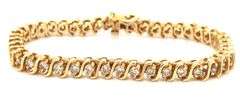 Popular 14K YG "S" Link Diamond Bracelet