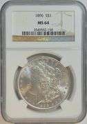 Much better nearly Gem BU 1896 Morgan Silver Dollar. PCGS MS64