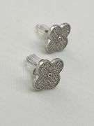 925 Sterling Silver Crystal Clover Stud Earrings