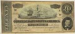Choice Unc Feb 1864 Series $20 CSA  Note
