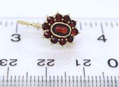 14kt Yellow gold Garnet cluster dangle earrings