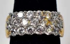 CZ Gemstone Ring in Vermeil Sterling Silver