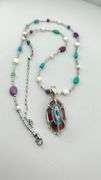 925 Vintage Sterling Silver Carolyn Pollack Inlay of turquoise inlay Carnelian, Amethyst Turquoise P