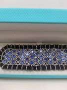 New! +10 ctw all natural sapphire and diamond weaved on fabric bracelet