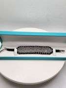 New! +10 ctw all natural amethyst and diamond weaved on fabric bracelet