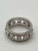 925 Sterling Silver 9mm CZ Triple Row Band