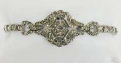 Art Deco Sterling & Paste Stones Bracelet