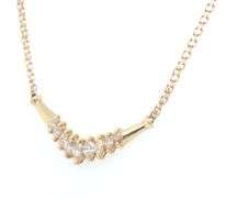 Pretty Estate 14K YG Necklace with Marquise Diamonds