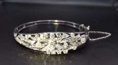 14K White Gold Vintage Diamond Bracelet – Natural Diamonds