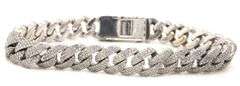 10kt White gold 5.12ctw curb link diamond bracelet