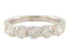 1.86ctw Round Diamond Five Stone Wedding Band Ring in 14K