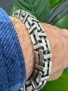 8 Inch Oxidized 925 Sterling Silver Byzantine Bracelet 9mm