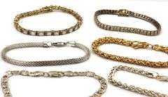 Group lot of 6 Vintage 925 sterling silver bracelets