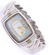 Judith Ripka Blue Mother of Pearl Rectangle Dial Watch