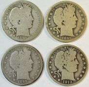 Scarce 1893-O, 1895-O, 1898-S, & 1915-S Barber Half Dollars in circ