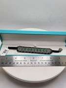 New! +10 ctw all natural emerald and diamond  weaved on fabric bracelet