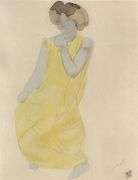 Exclusive Auguste Rodin Lithograph of Watercolor Signed in the Plate, 1949