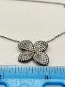 925 Black Rhodium Sterling Silver Fiore Pendant Necklace