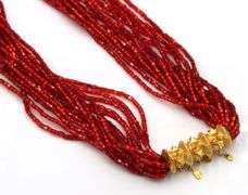 Traditional Nepali red glass beaded necklace