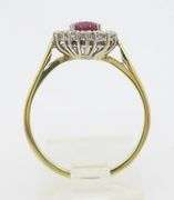 Beautiful 18k Gold Ruby & Diamond Halo ring