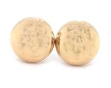 14KT Yellow gold button stud earrings