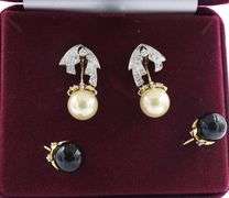 Camrose & Kross Jackie Kennedy gold tone pearl interchanging earrings