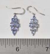 Dazzling 10K white Gold Iolite Gemstone Dangle Earrings