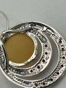 Italian 925 Sterling Silver Vintage Garnet And Jasper Necklace