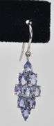 Dazzling 10K white Gold Iolite Gemstone Dangle Earrings