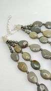 925 Sterling Silver Jay King DTR Olive Green Jasper Triple Strand Necklace