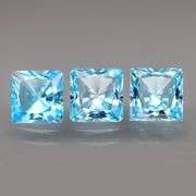 3 piece set! 10.31 carats! Vibrant VS grade Swiss blue Topaz!