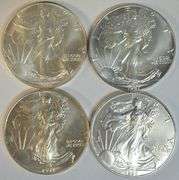 4 Better Date $1 Silver Eagles in Gem BU conditions
