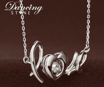 Beautiful "love" center stone dancing pendant