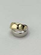 925 Sterling Silver Two Tone Crossover Ring