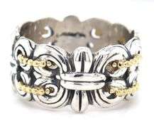 Lagos Fleur De Lis 2 tone wide band