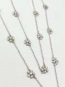925 Sterling Silver Gardenia Flower Long Necklace with CZ  Details