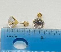 14KT Yellow Gold Cubic Zirconia Stud Earrings