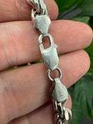 925 Sterling Silver Iced Out Dog Green Black & Clear CZ w/ Italian 7.5mm 22" Solid Rope Chain