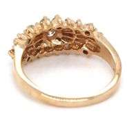 14kt Yellow gold 0.55ctw RBC and Baguette diamond cluster ring