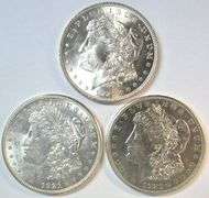 Real flashy-white top end 1921 P-D-S Morgan Silver Dollars
