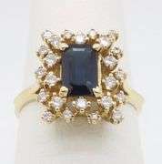 Blue Sapphire & Diamond Cocktail Ring