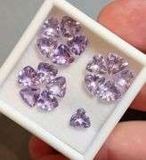 Glittering! 10.62ct high fire trillian cut Amethyst set!